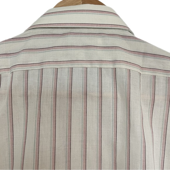 Vintage 70s Tip Top Striped Short Sleeve Button Up Shirt; Men’s 15.5; 39/40 cm - Picture 7 of 10